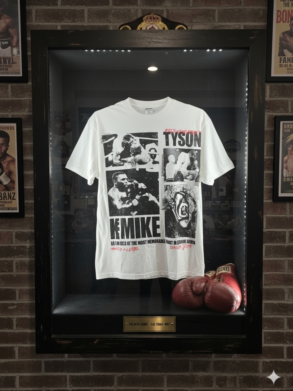 💥NWOT Mike Tyson Graphic Tee - White Boxing Collage